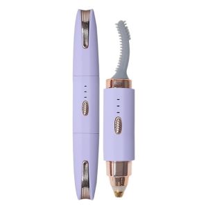NEXTYOO USB Rechargeable Heated Eyelash Curler 2 in 1 Fast Heating Electric Eyelash Curler Long-Lasting Eyebrow Trimmer Beauty Tool