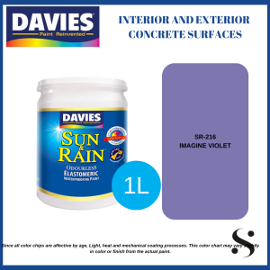 Davies Sun and Rain Elastomeric Violet and Purple For interior and exterior concrete surfaces 1Liter