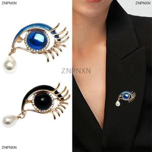 [COD] ZNPNXN Brooches For Women Rhinestone Enamel Eyes Office Causal Brooch Pins Gifts Waterdrop Pearl Eyes