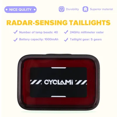 RT02 Bicycle Intelligent Radar Tail Light Bike Smart Rear Brake Sensing Lamp Ebike LED Cycling Sensor Warning TaillightNew Year Special