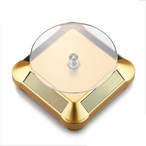 HENLI Turntable Designed Solar Jewelry Display Stand Displaying Watches Bracelet Necklace Rotating Table Solar Power Home Use Phone Stand Rotating Display Stand Jewelry Organizer