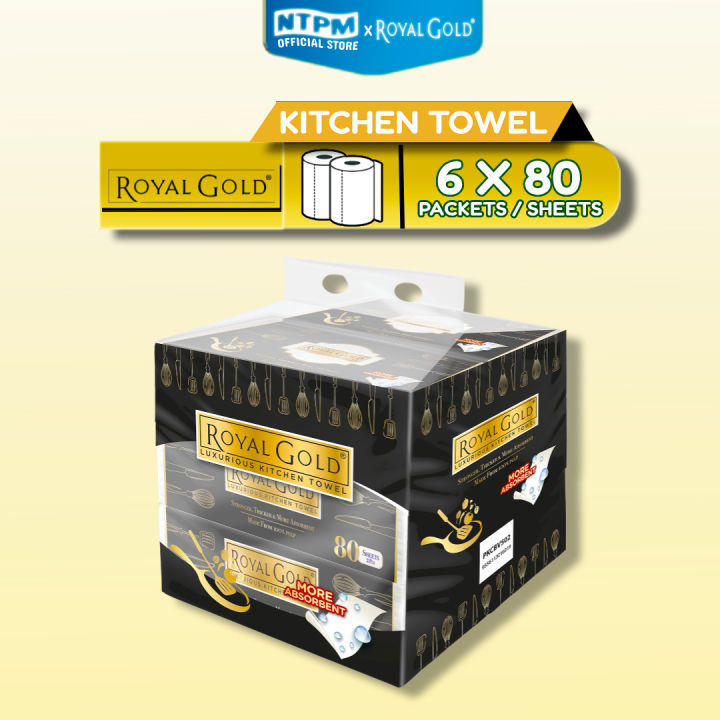 Royal Gold Soft Pack Kitchen Towel (80's x 6pkt) Lazada