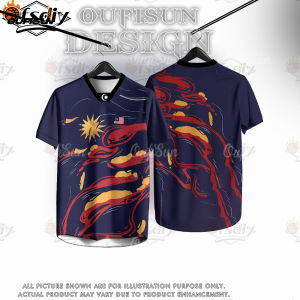 [OFSDIY]Malaysia Independence Day T-shirts 68th Anniversary Mens Sports Jersey Quick-drying Breathable Sports Shirt For Men  Malaysian Jersey Football Jersey For Men