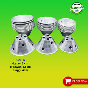 ISI 12 PCS - CETAKAN BOLU KUKUS PRESS LUBANG UK. TINGGI CETAKAN BOLU KUKUS BAHAN ALUMUNIUM PRESS