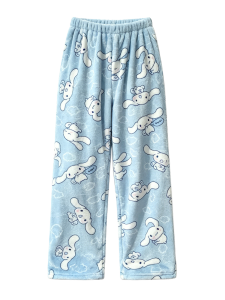 【BUY 1 TAKE 1】Plus Size Womens Pranela Pajama Flannel Sleep Pants Warm Loose Loungewear Home Pants
