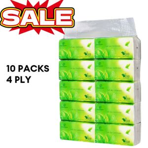 (COD )AHQ Tissue 10pack Organic green tea Facial Tissue Paper 4 ply 10 Packs Tissue Paper Towel#ct011