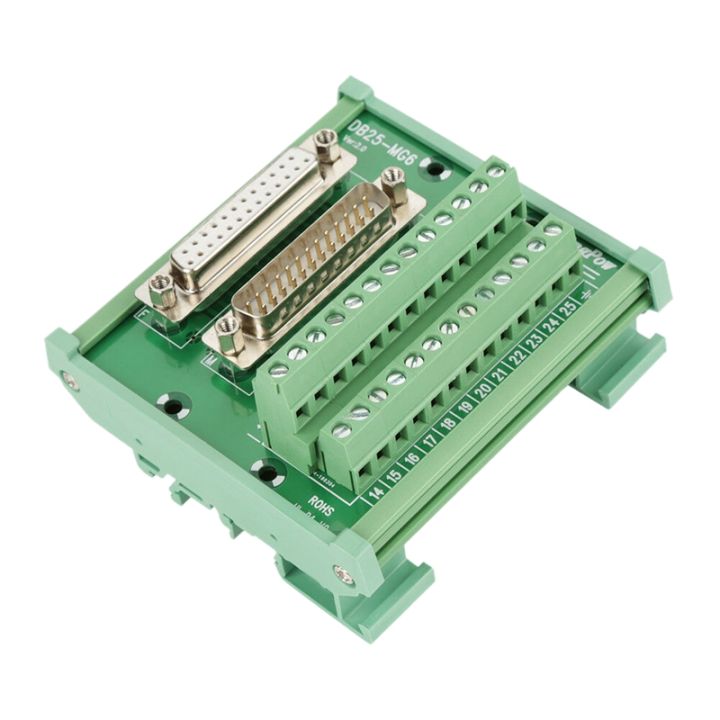 DB25 DIN Rail Mount Interface Module Male/Female Connector Breakout ...