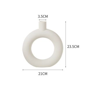 Blumey แจกันตกแต่งดอกไม้แห้ง แจกันดอกไม้พลาสติกสีขาว เรียบง่าย สร้างสรรค์ สําหรับตกแต่งโต๊ะ Plastic vase