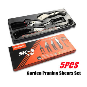 Premium 5 In 1 Garden Pruning Shears Kit Plant Scissors & Foldable Chicken Tail Saw for Farm Work