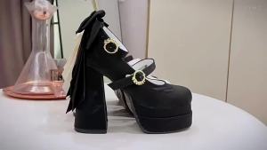 [Free Shipping] 2026 New Plus-Size Slip-On Sandals With A Chunky Heel Denim Belt Buckle And A Casual Design For Women Perfect For Summer Wear