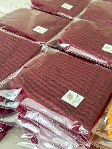 หมวกพระ แก่นบวร สีน้ำตาลเข้มเปลือกมังคุด หมวกไหมพรม