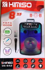 NEW 8 inch KIMISO LED QS-842 Portable Bluetooth Wireless Speaker Karaoke with Mic and Remote