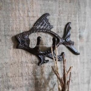 ZZSA Cast Iron Flying Fish Hook Garden Courtyard Outdoor Decoration Z5Q1T