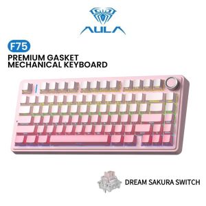 【SETUP BUDOL】 Aula F75 Gaming Mechanical Keyboard 3in1 75% 80 Key RGB Tri-Mode Wired Bluetooth