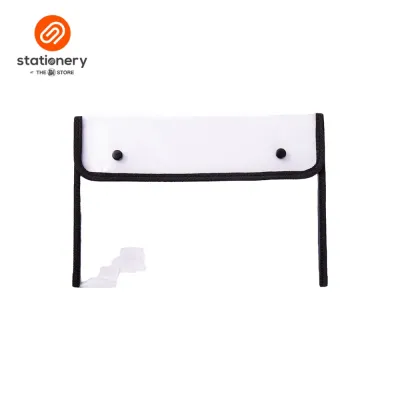 Seagull Transparent Plastic Envelope 2 Snap Buttons with Black Piping