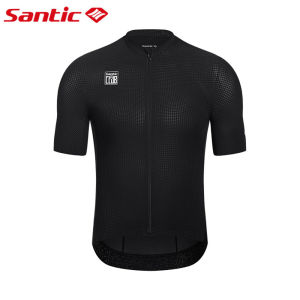 Santic Men Cycling Jersey Breathable Sunscreen Quick Drying Lightweight Sports Bike Short Sleeve Top