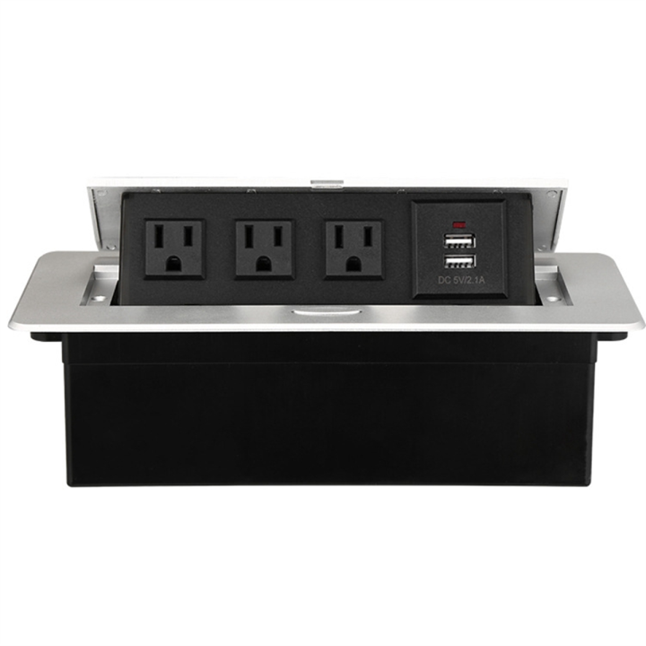 (FMIW) 3 Outlets -Up Floor Electrical Outlet Recessed Hidden Countertop ...