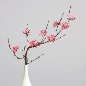 LIWU Real Touch Artificial Cherry Blossoms Flowers Pink Multi-Bloom Artificial Faux Plants Silk Fake Sakura Branches Home Decor