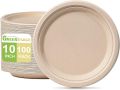 Paper Plates 10 inch, 50 Pack Compostable Plates, Eco Friendly Recycled Paper Plates, Brown Paper Plates Heavy Duty, Large Paper Plates Sturdy. 