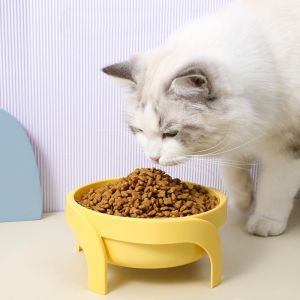 Pet Bowl High Foot Elevated Feeding Drinking Bowl Anti Choke Neck Support Feeder Dish Cat Dog Mangkuk Haiwan Peliharaan
