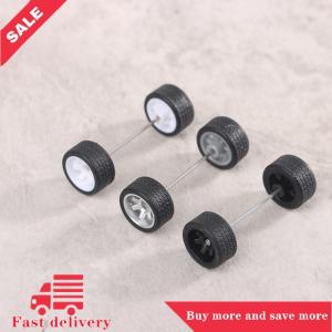 [COD] 1Set 1:64 Car Wheels For Hotwheels Rubber Tire With Wheel Axle Model Car Modified Part DIY Racing Vehicle Toys
