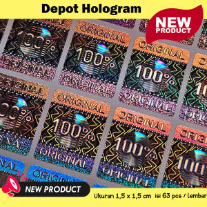 Stiker Hologram 100% Original Persegi 15 x 2 cm Efek 3D - Rusak Motif Void Jika Dilepas