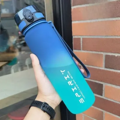 FPOTSK Large Capacity 1 Liter Sports Water Bottle PC Gradient Color Large Capacity Sports Kettle Portable Fitness Jugs 500/800/1000ml Leak Proof Colorful Plastic Cup