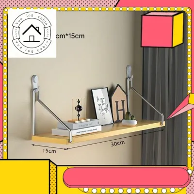 Wall-Mounted Floating Shelf No-Drill Storage Rack for Living Room & Dining Area TV Wall Organizer Rak Dinding