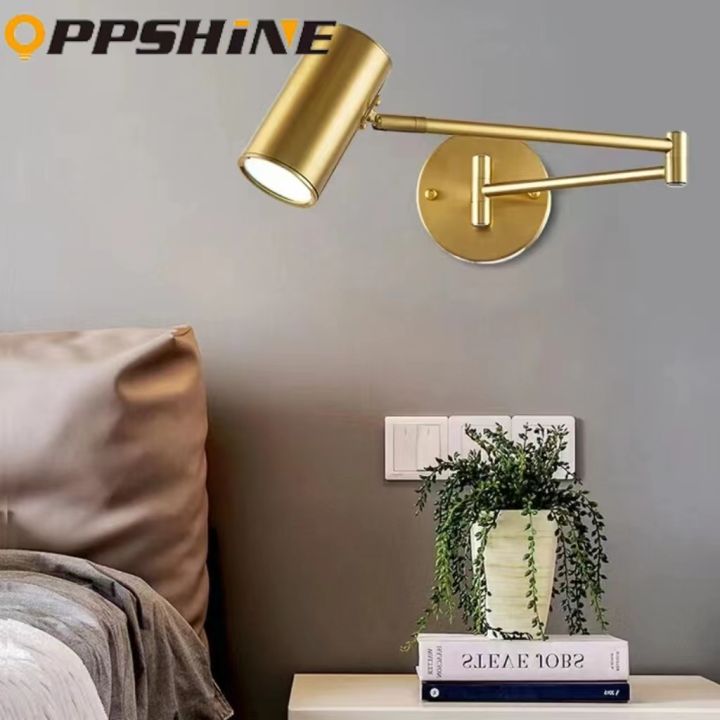 Modern LED Folding Telescopic Wall Lamp Black/gold Rocker Arm Wall ...