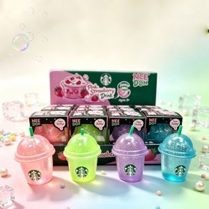 Pink Drink Style Transparent Ice Cube Squish Toy Fruit Jelly Squeeze Stress Cube Fidget Toy Similar to Soft Squishy Nice Cube