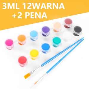 COD 1 SET CAT LUKIS AKRILIK MINI UKURAN 3ML ISI 6 12 DAN 18 WARNA TERANG FREE KUAS / CAT LUKIS MINI / CAT AKRILIK KANVAS / ACRYLIC PAINT 6 & 12 COLORS