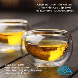 Ly Thuỷ Tinh Hai Lớp Chịu Nhiệt Đáy Bầu Double Walled Glass Egg Shape 100ML - 450ML