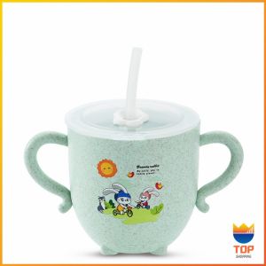 TOP แก้วหัดดูด กันกระแทก มีฝา  ขนาด  280ml Kids Utensils
