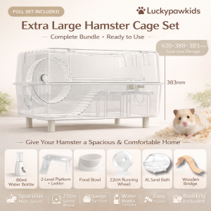 Hamster Cage Crystal Full Set 62cm Acrylic Hamster Cage Transparent Hamster Cage
