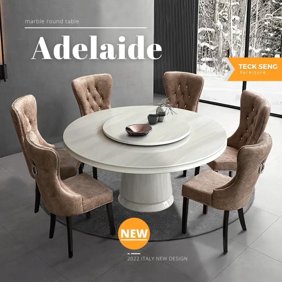 Round marble online dining table 150cm