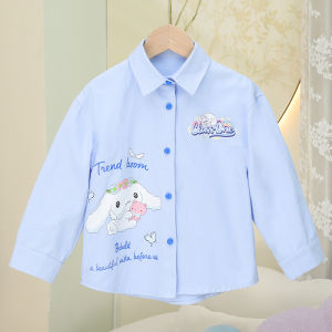 Christmas gifts Halloween Anime Girl Sanrio Autumn New Coat Kuromi Cinnamoroll Kawaii Cotton Long Sleeves Shirt Children Melody Cartoon Casual Sweet Tops