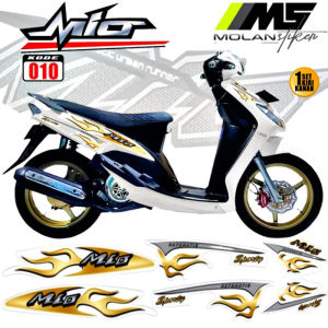 Striping Transparan Mio Smile Mio Sporty Mio Karbu Motif Flame Api Racing Varian Warna Bahan Maxdecal - SM-UV - RON Design