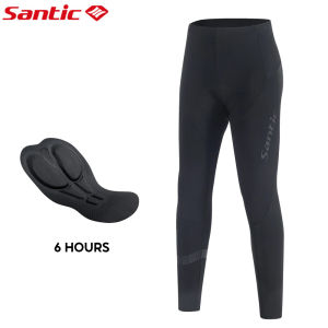 Santic Men Cycling Pant 6 Hours Riding 4D Padded Winter Thermal Windproof Bicycle Bike Long Tights