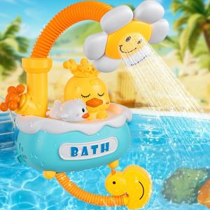 Sunflower Bath Toy Shower Colorful Funny Children Shower Sprayer Adjustable Interactive Baby Shower Faucet BathTub Toys