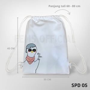 Tas Serut Kanvas Aesthetic String bag Putih Premium