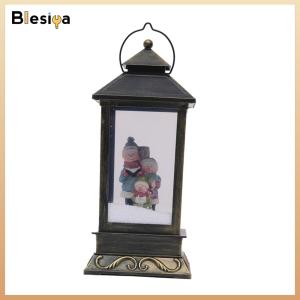 Blesiya Musical Lighted Christmas Snow Globe Lantern Music Box for Office Desk Party