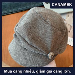 【CANAMEK】 Mũ beret đám mây văn học phong cách retro cho nữ mũ họa sĩ thanh lịch nhỏ gọn tôn dáng mặt đa năng thường ngày đi du lịch màu trơn thích hợp mùa thu đông