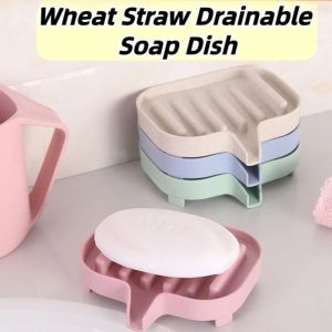 Wheat Straw Drainable Soap Dish Soap Holder Soap Organizer Soap Case Soap Box Bathroom Accessories