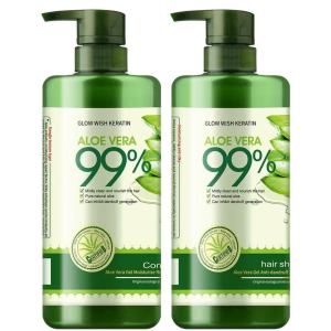 2PCS Original 99% Aloe Vera Hair Shampoo 800ml & Aloe Vera Hair Conditioner 800ml Haircare Moisture