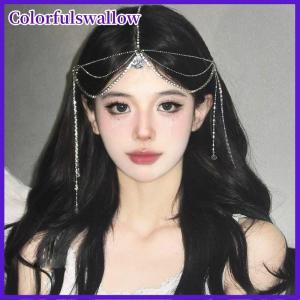 Colorfulswallow Phong Cách Cổ Elf Phụ Kiện Tóc Rhinestone Multilayer Tua Mũ Nón Cho Phụ Nữ Cô Gái Công Chúa Tua Phụ Kiện Tóc