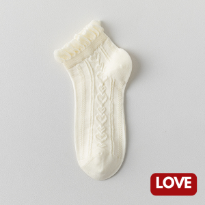 2558 Kaos Kaki Wanita Pendek Model Ruffle Renda Atas Mata Kaki Girly Korean Socks Woman Ankle Sock Bahan Katun Premium