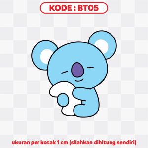 Stiker Baju Sablon Setrika Aesthetic // Sticker Iron - BTS BT21- Patch - Bluestiker