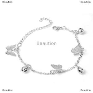 [COD] Beaution Fashion Pretty Butterfly Bell Pendant Chain Bracelet Exquisite Charm Adjustable Wedding Bangle Cute Women Lady Jewelry Party Gift