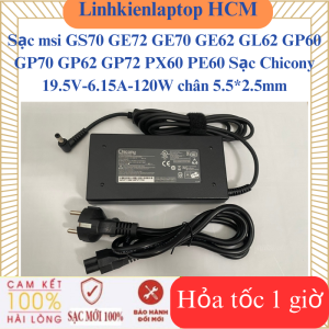Sạc msi GS70 GE72 GE70 GE62 GL62 GP60 GP70 GP62 GP72 PX60 PE60 Sạc Chicony 19.5V-6.15A-120W chân 5.5*2.5mm
