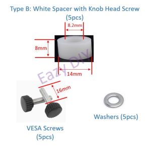 [SG Stock] ABS VESA Spacer and Screws Set for Monitor Arm Mounting
